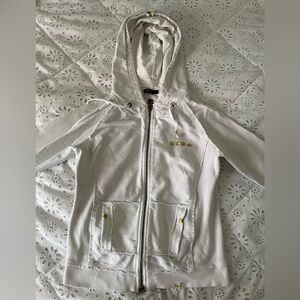 BCBG Cream Hoodie with Gold Details